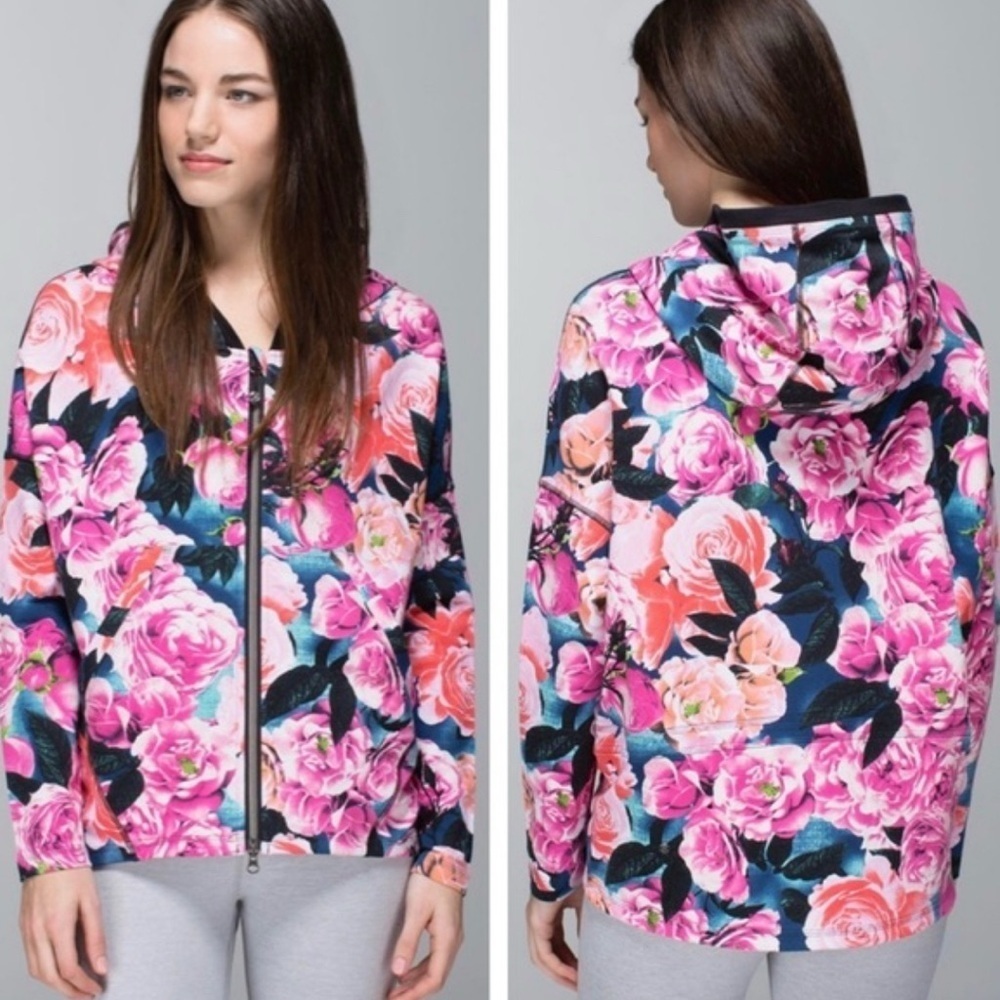 Lululemon Scuba Hoodie II Oversized Floral Rose Print Full Zip Size 6 ⭐️Rare⭐️ - Picture 16 of 16